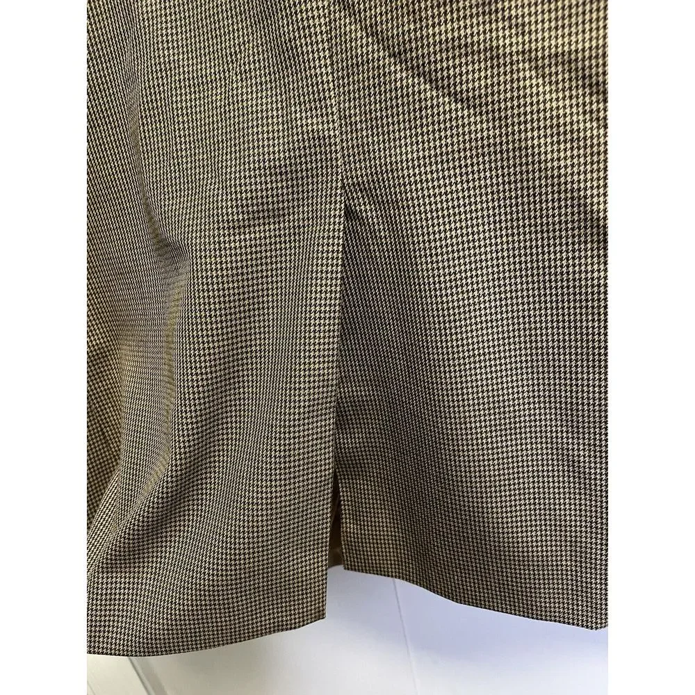 Jos A Bank Sport‎ Coat Jacket Houndstooth Mens 48L Blazer Wool Brown